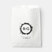 Sachets En Papier Mariage noir simple (Devant)