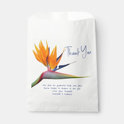 Sachets En Papier Mariage Orange Bird of Paradise (Devant)