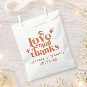 Sachets En Papier Mariage orange rétro moderne