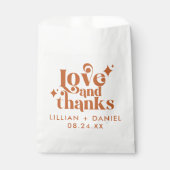 Sachets En Papier Mariage orange rétro moderne (Devant)