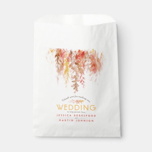 Sachets En Papier Mariage orange rouge brun merci pour le sac (Devant)