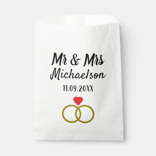 Sachets En Papier Mariage personnalisé (Devant)
