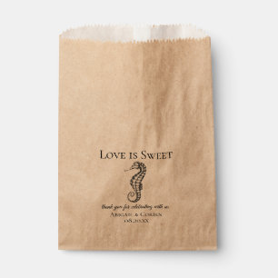 Sachets En Papier Mariage personnalisé de cheval de mer nautique