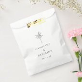 Sachets En Papier Mariage personnalisé minimaliste Ecru Palm Tree Li (Scellé)