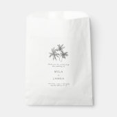 Sachets En Papier Mariage personnalisé minimaliste tropical moderne (Devant)