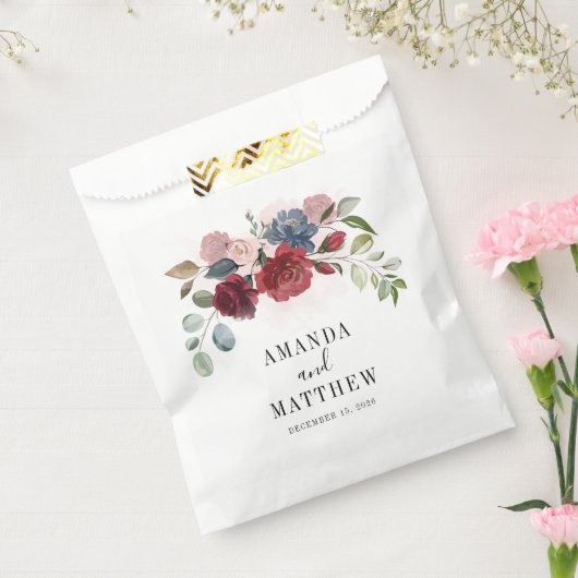 Sachets En Papier Mariage personnalisé rustique de Bourgogne (Scellé)