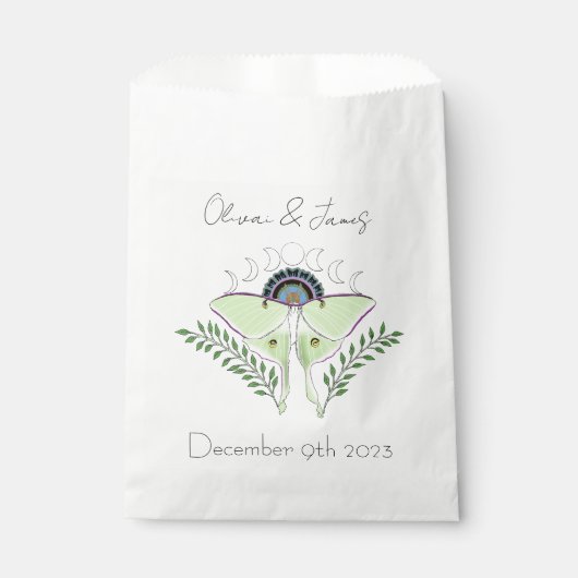 Sachets En Papier Mariage Phases Luna Moth Moon (Devant)