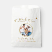 Sachets En Papier Mariage photo Merci or Elegant personnalisé (Devant)