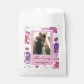 Sachets En Papier Mariage photo rose pourpre (Devant)