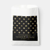 Sachets En Papier Mariage Pois moderne Black & Gold (Devant)