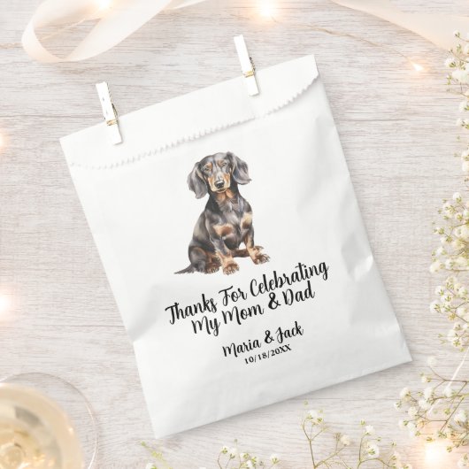Sachets En Papier Mariage pour animaux de compagnie couleur Dachshun (Coupé)