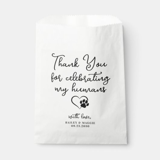 Sachets En Papier Mariage pour animaux de compagnie Traitements de c (Devant)