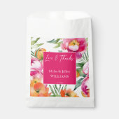 Sachets En Papier Mariage privilégie les fleurs orange rose (Devant)