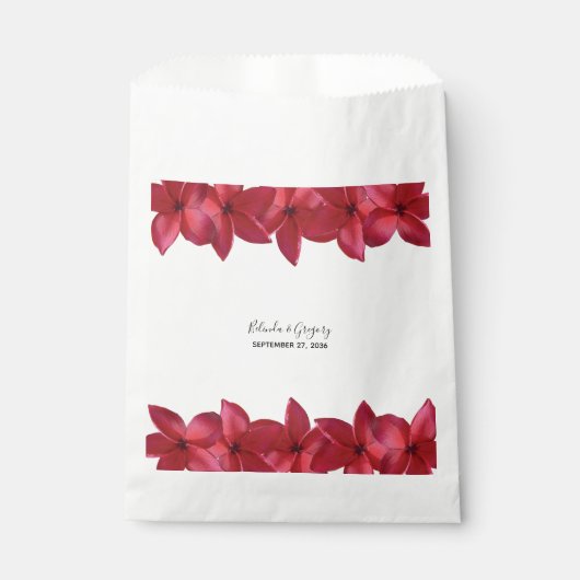 Sachets En Papier Mariage Red Plumeria Frangipani (Devant)