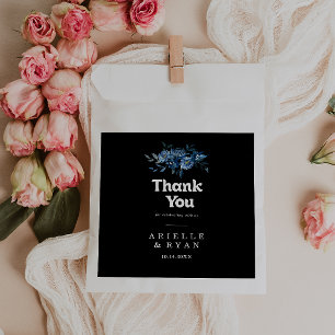 Sachets En Papier Mariage Remerciement Floral Bleu Royal Navy