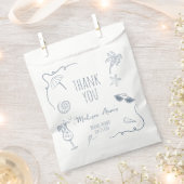 Sachets En Papier Mariage Remerciements Plage Dessin à la Main (Coupé)