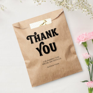 Sachets En Papier Mariage rétro chic noir & artisanat