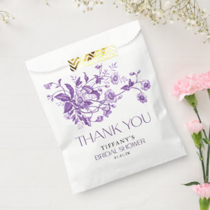 Sachets En Papier Mariage rétro toile de Jouy pourno-violet floral