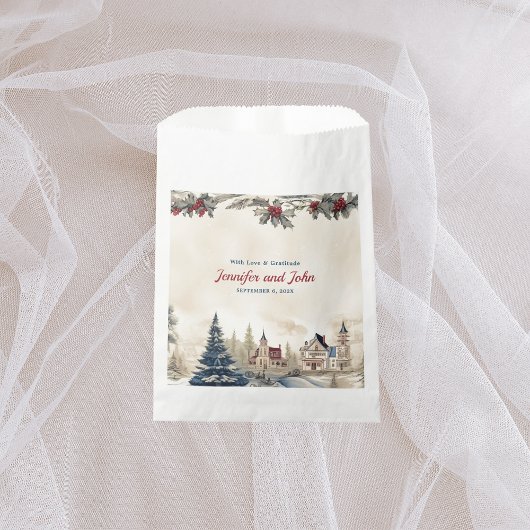 Sachets En Papier Mariage romantique d'hiver Favor Sac