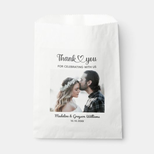 Sachets En Papier Mariage Romantique Personnalisé avec Photo sur Mes (Devant)