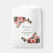 Sachets En Papier Mariage rose et rouge foncé moody (Devant)