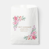 Sachets En Papier Mariage rose floral (Devant)