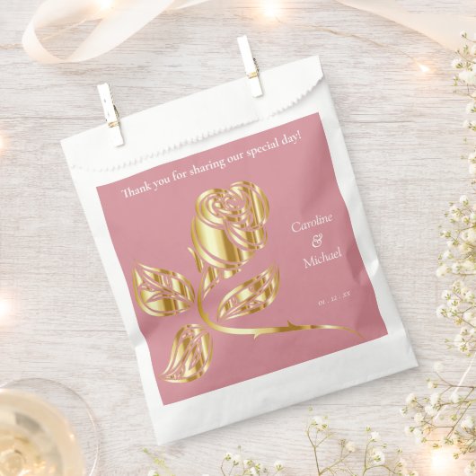 Sachets En Papier Mariage rose Gold (Coupé)