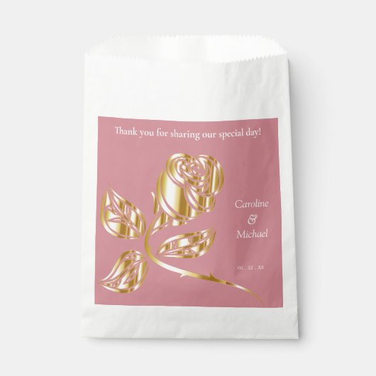 Sachets En Papier Mariage rose Gold (Devant)
