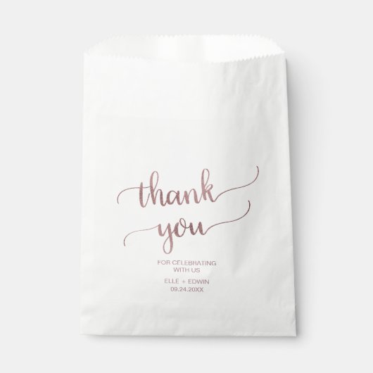 Sachets En Papier Mariage rose Gold (Devant)