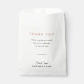 Sachets En Papier Mariage Rose moderne Blush Merci (Devant)