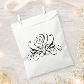 Sachets En Papier Mariage Rose noir Calligraphie