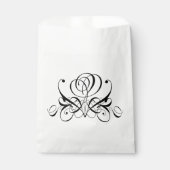 Sachets En Papier Mariage Rose noir Calligraphie (Devant)