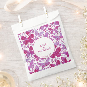 Sachets En Papier Mariage rose papillon