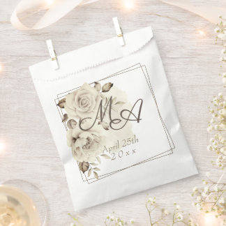 Sachets En Papier Mariage Rose romantique blanc rustique