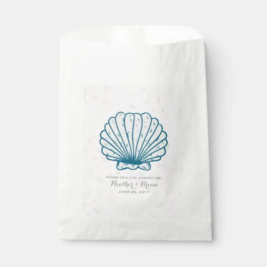 Sachets En Papier Mariage Royal Blue Rustic Seashell (Devant)