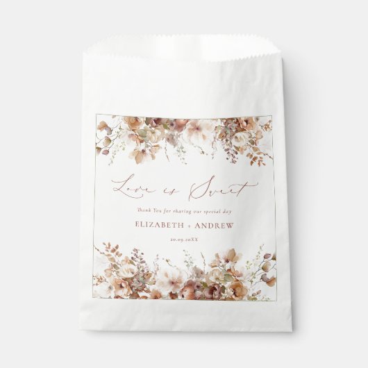 Sachets En Papier Mariage Rustique Boho Garden Flowers (Devant)