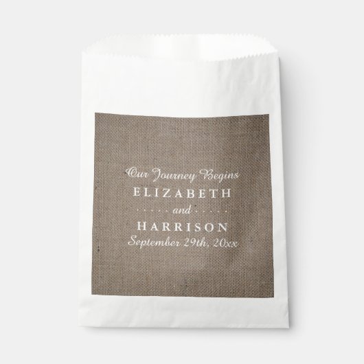 Sachets En Papier Mariage Rustique Burlap (Devant)