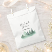 Sachets En Papier Mariage rustique de forêt de pins à l'aquarelle (Coupé)