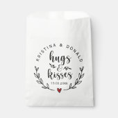 Sachets En Papier Mariage Rustique de serres et baisers | Faveur Fêt (Devant)