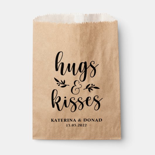 Sachets En Papier Mariage Rustique de serres et baisers | FÊTE DES M (Devant)