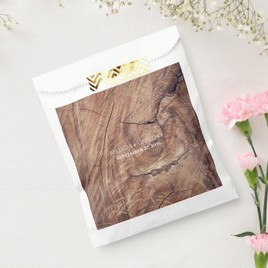 Sachets En Papier Mariage rustique en bois (Scellé)