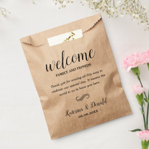 Sachets En Papier Mariage Rustique Kraft Bienvenue Favoriser les sac