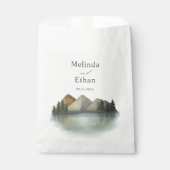 Sachets En Papier Mariage Rustique Mountain & Lake Evergreen (Devant)