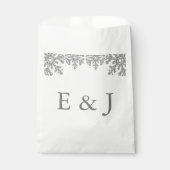 Sachets En Papier Mariage Silver Winter Snowflake (Devant)