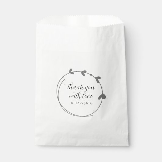 Sachets En Papier Mariage simple à couronne gris foncé (Devant)