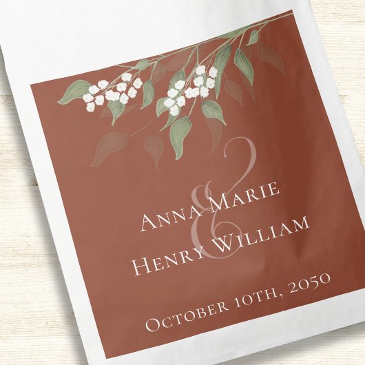 Sachets En Papier Mariage Simple Candy Favoriser Élégante Terracotta