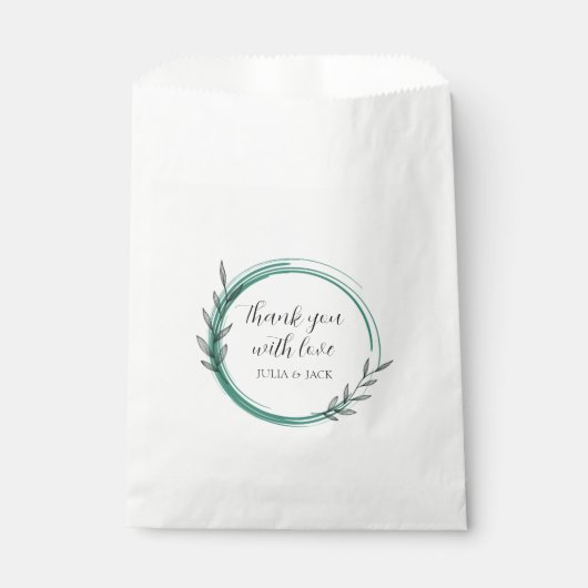 Sachets En Papier Mariage simple de courroie Emerald Green (Devant)
