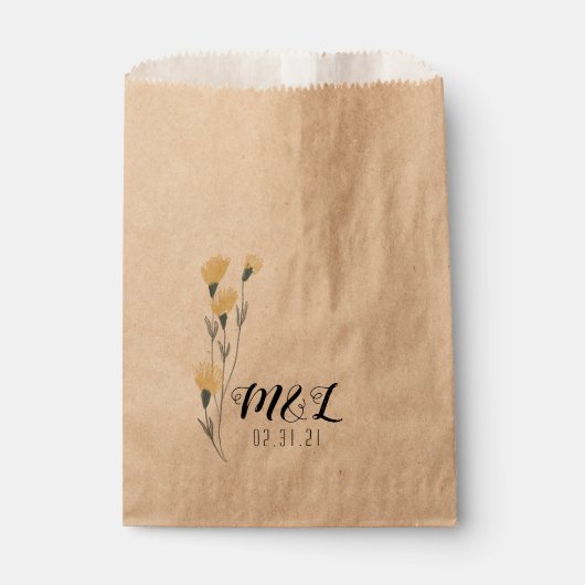 Sachets En Papier Mariage simple Fleur sauvage (Devant)