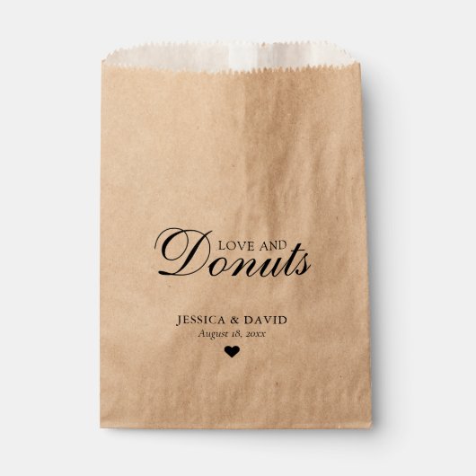 Sachets En Papier Mariage simple Kraft Paper Love and Donuts (Devant)