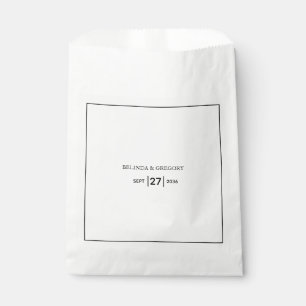 Sachets En Papier Mariage simple minimaliste noir et blanc